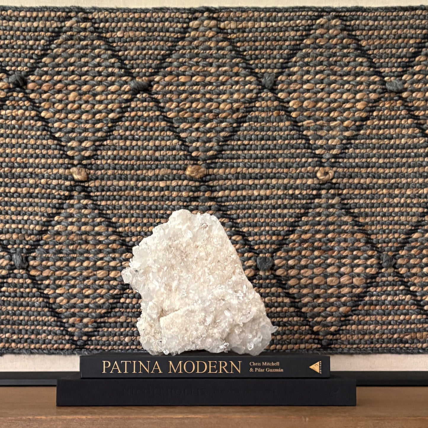 Transparent quartz crystal cluster minimalist home styling