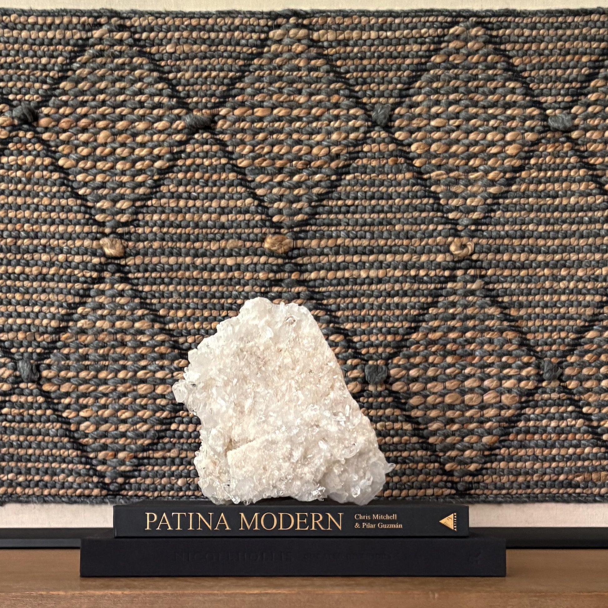 Transparent quartz crystal cluster minimalist home styling