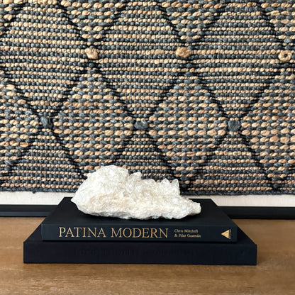 Natural clear quartz cluster elegant modern interior styling
