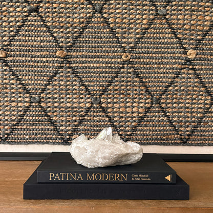 Luxury clear quartz crystal cluster statement decor piece
