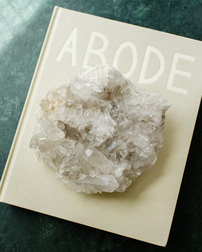 Natural clear quartz crystal cluster with unique formations