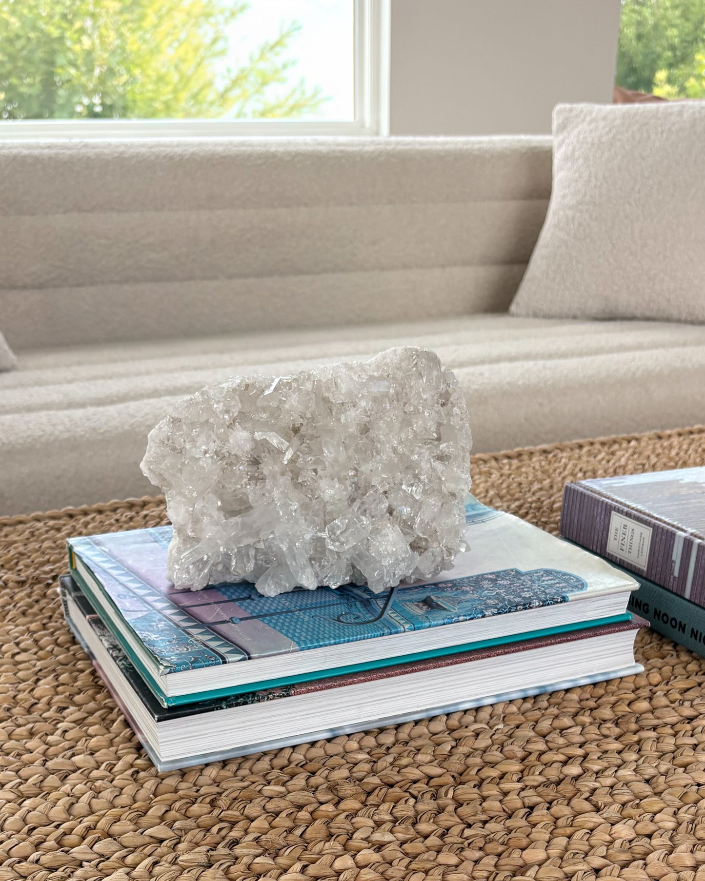 Decorative Brazilian quartz mineral specimen for modern organic interiors