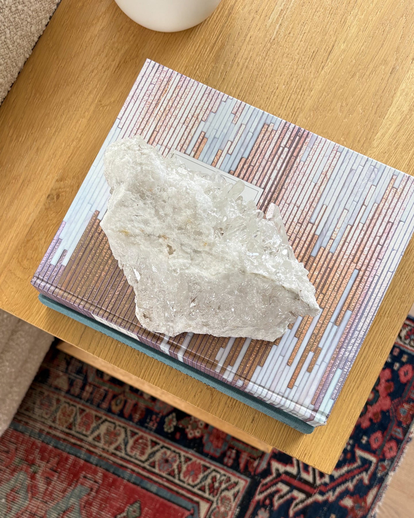 One-of-a-kind Brazilian quartz crystal cluster with natural points
