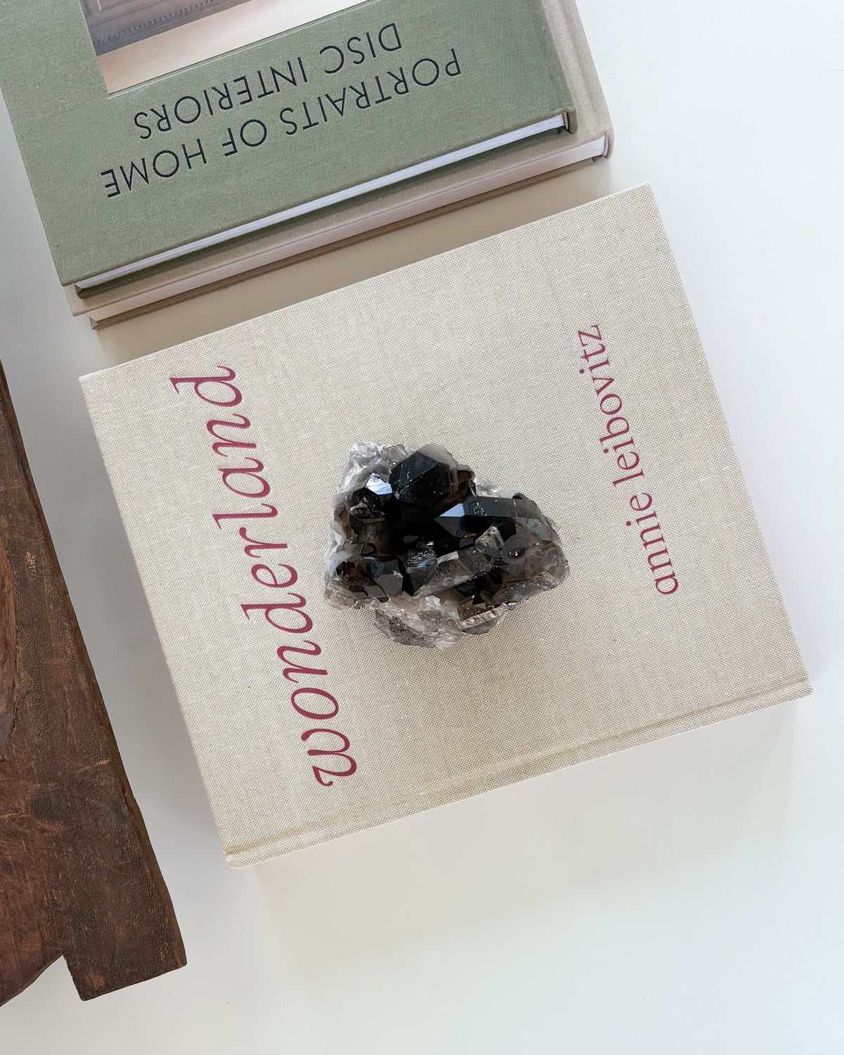 Natural smoky quartz crystal cluster with dark translucent crystal points