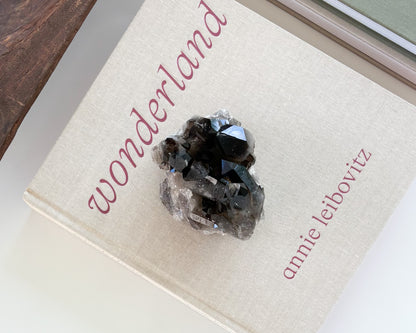 One-of-a-kind smoky quartz crystal cluster with natural formations