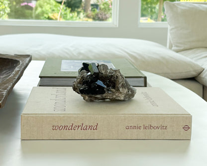 Natural smoky quartz mineral specimen for organic home decor