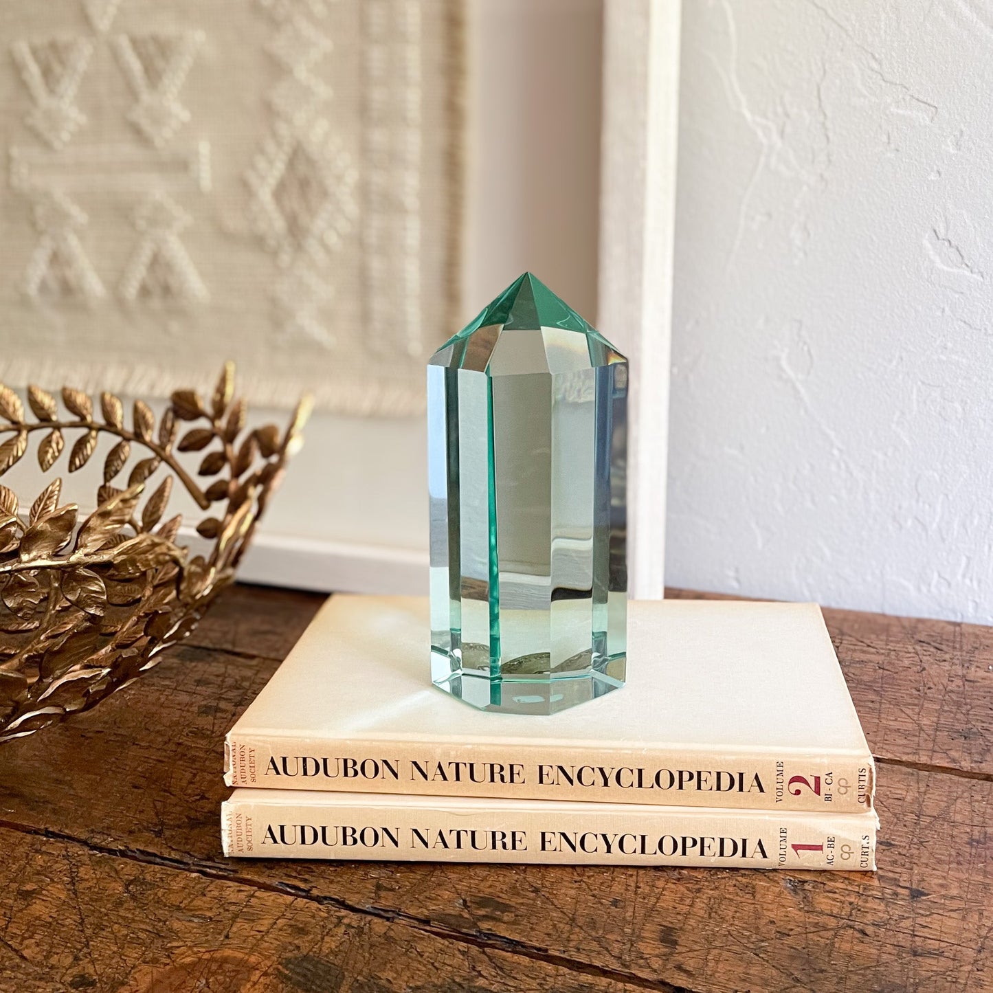 green glass decorative accents