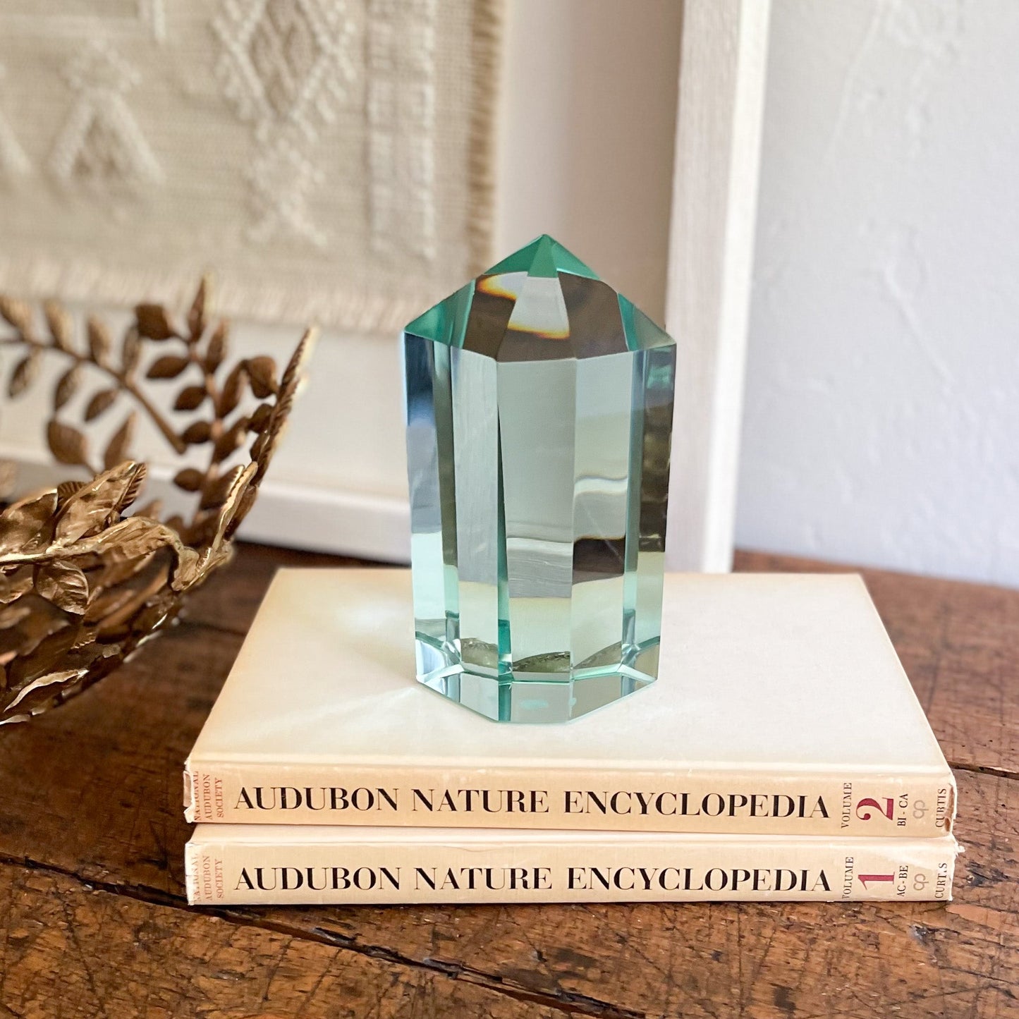 blue green glass prism