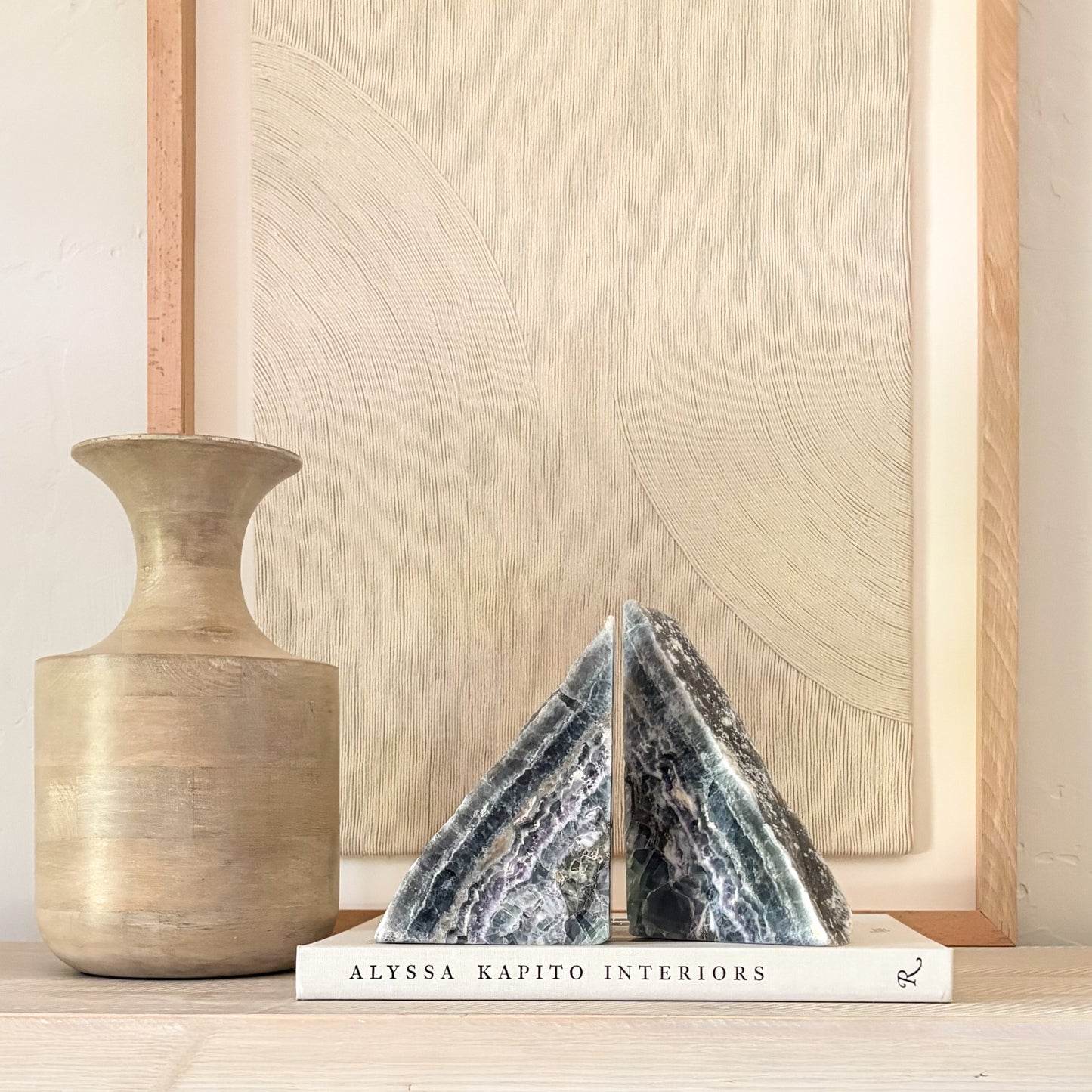 Fluorite Crystal Bookend Pair