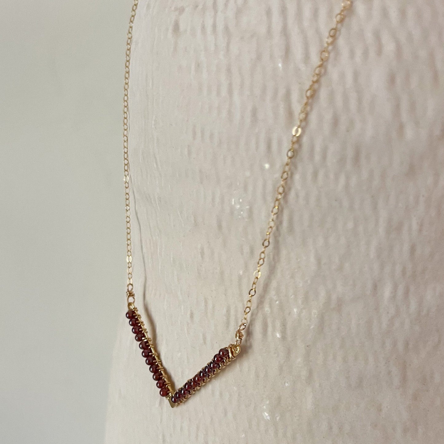 boho garnet necklace