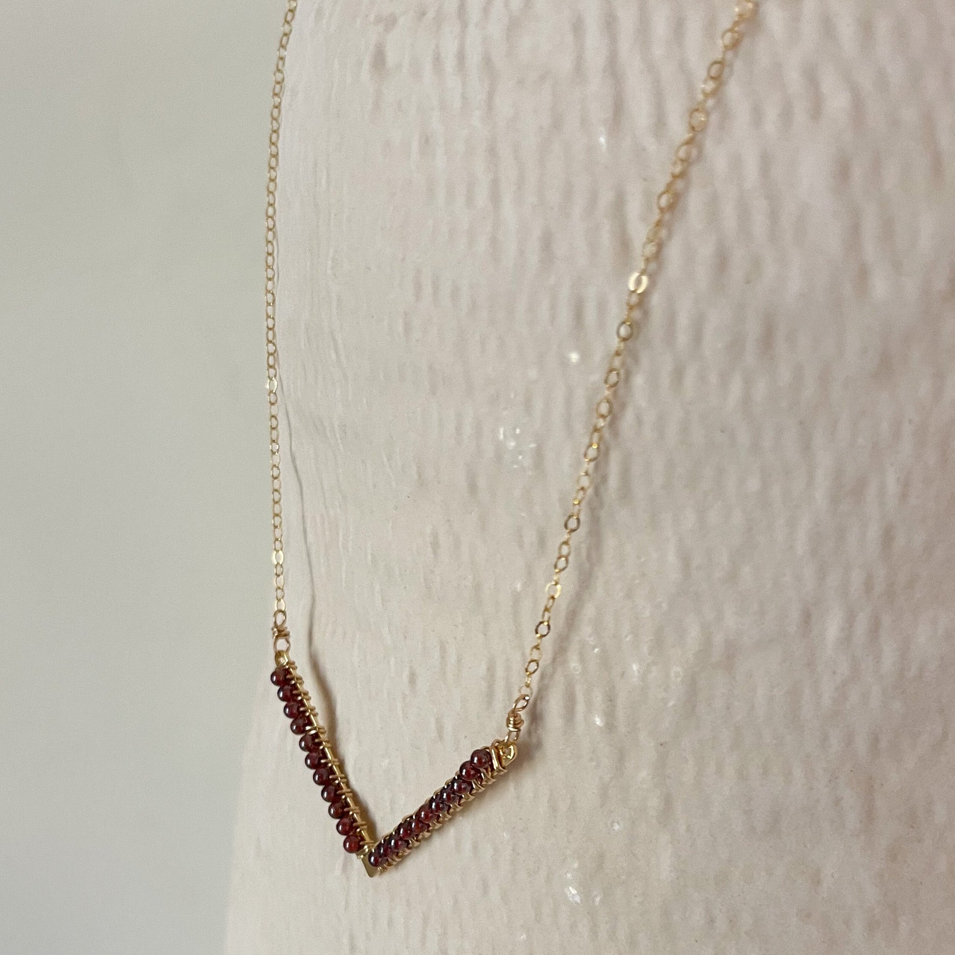 boho garnet necklace