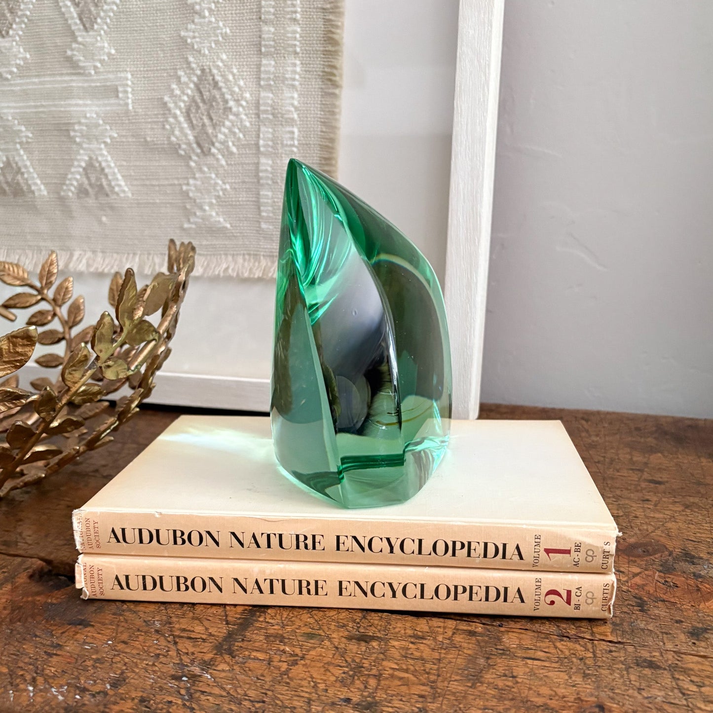 green glass statue