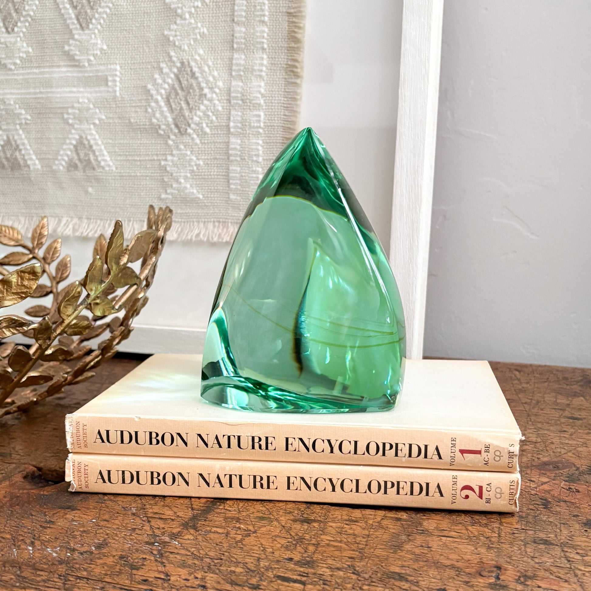 green glass decorative object