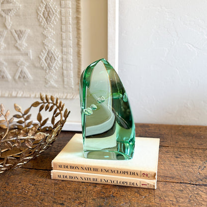 decorative green glass statue