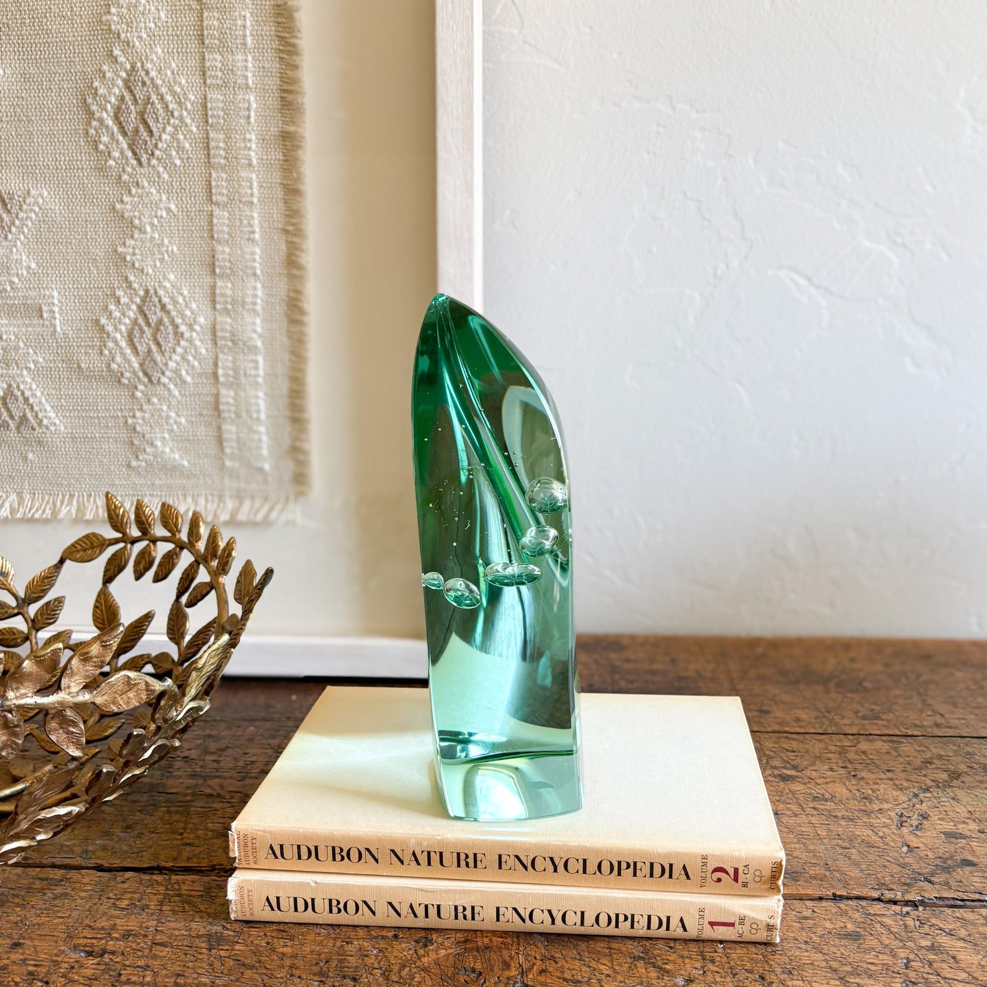 green glass decorative object