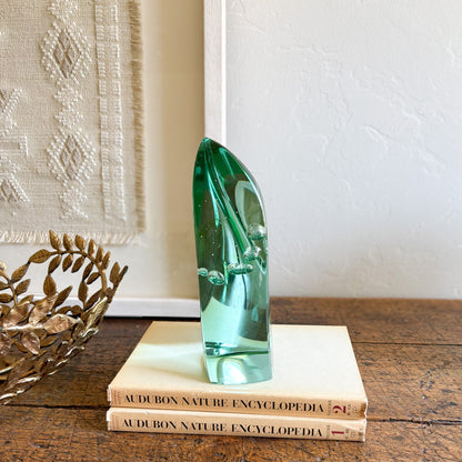 green glass decorative object
