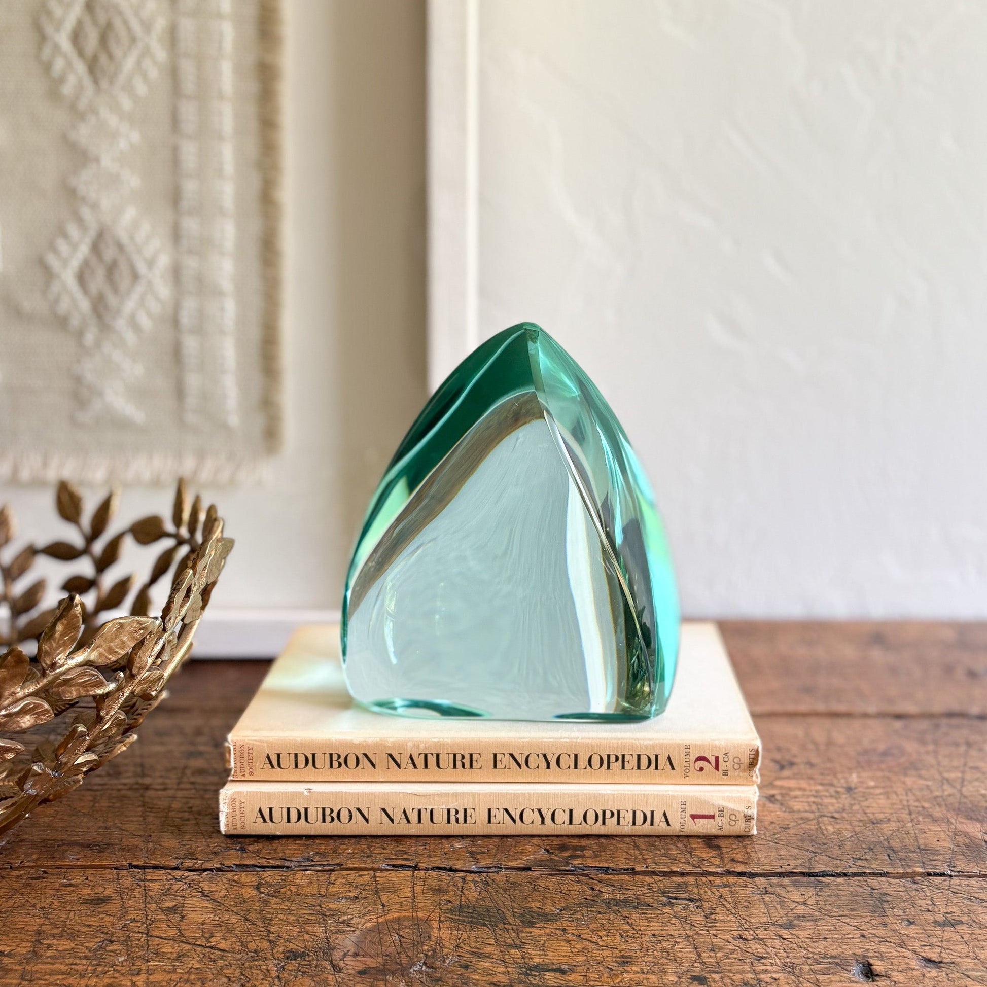 decorative green glass statue