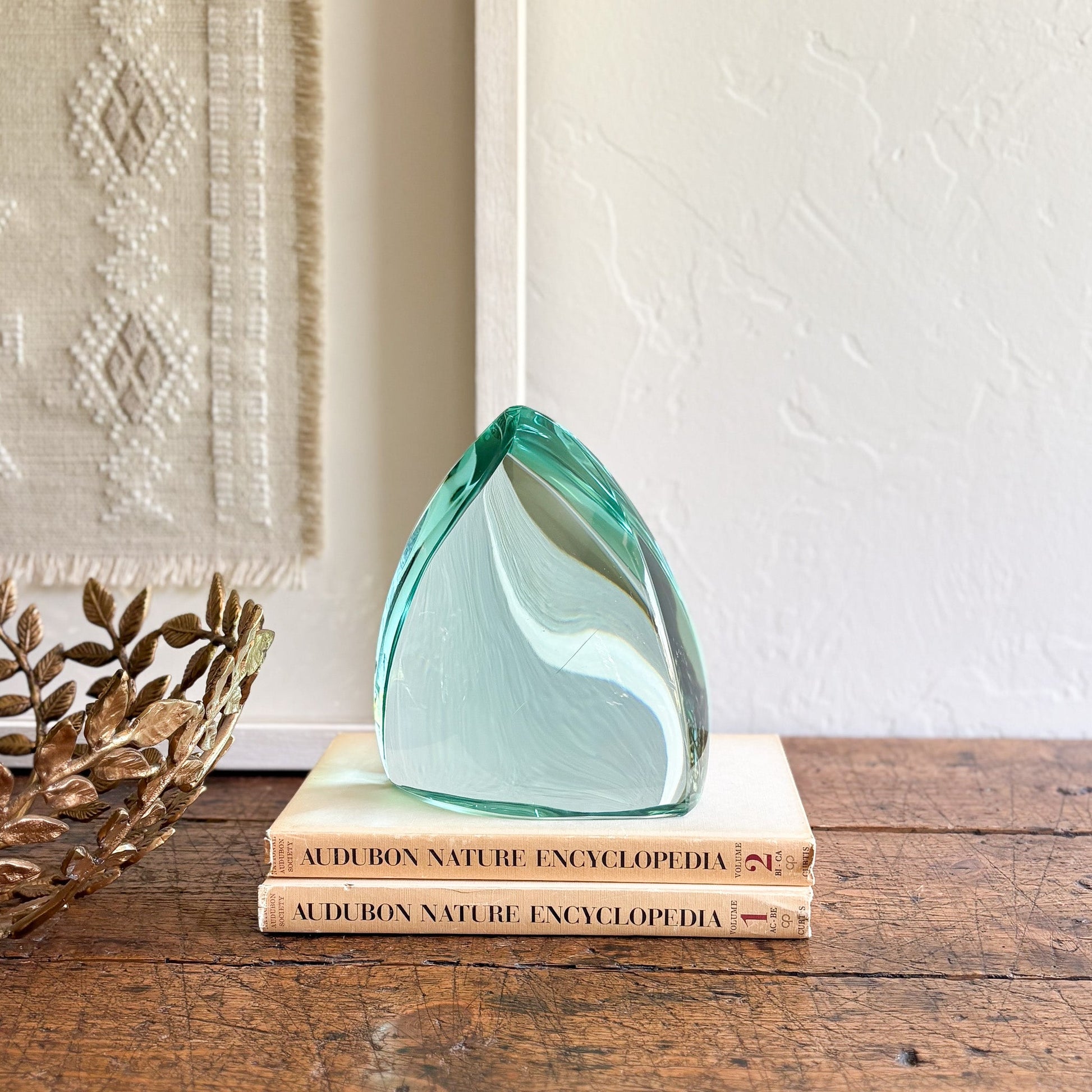 decorative green glass statue