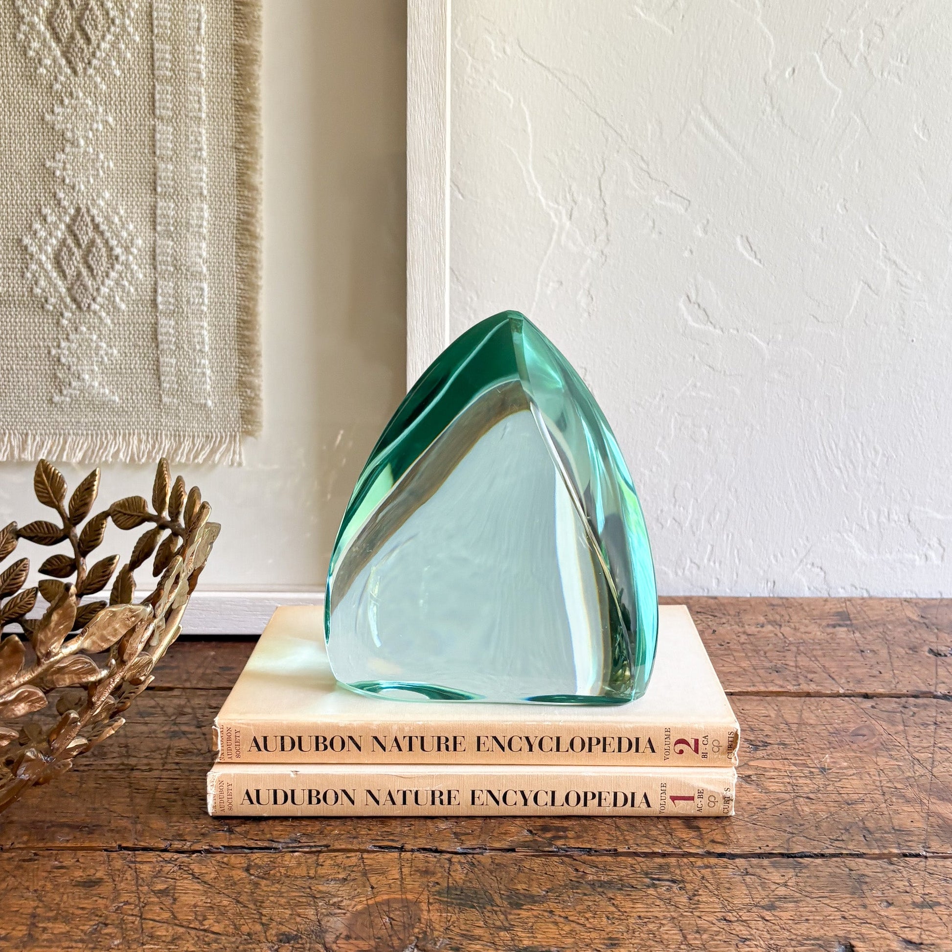 green glass decorative object