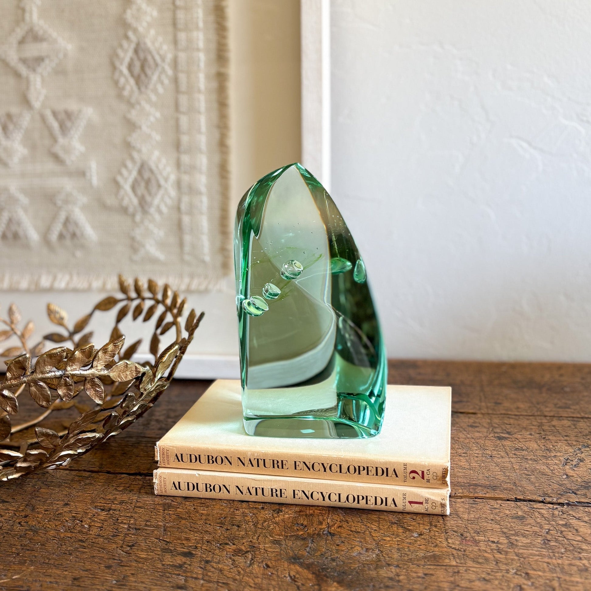 green glass statue