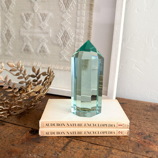 modern green glass decor, decorative object