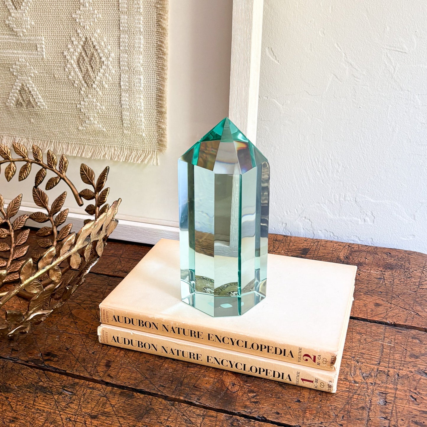 green glass decorative object
