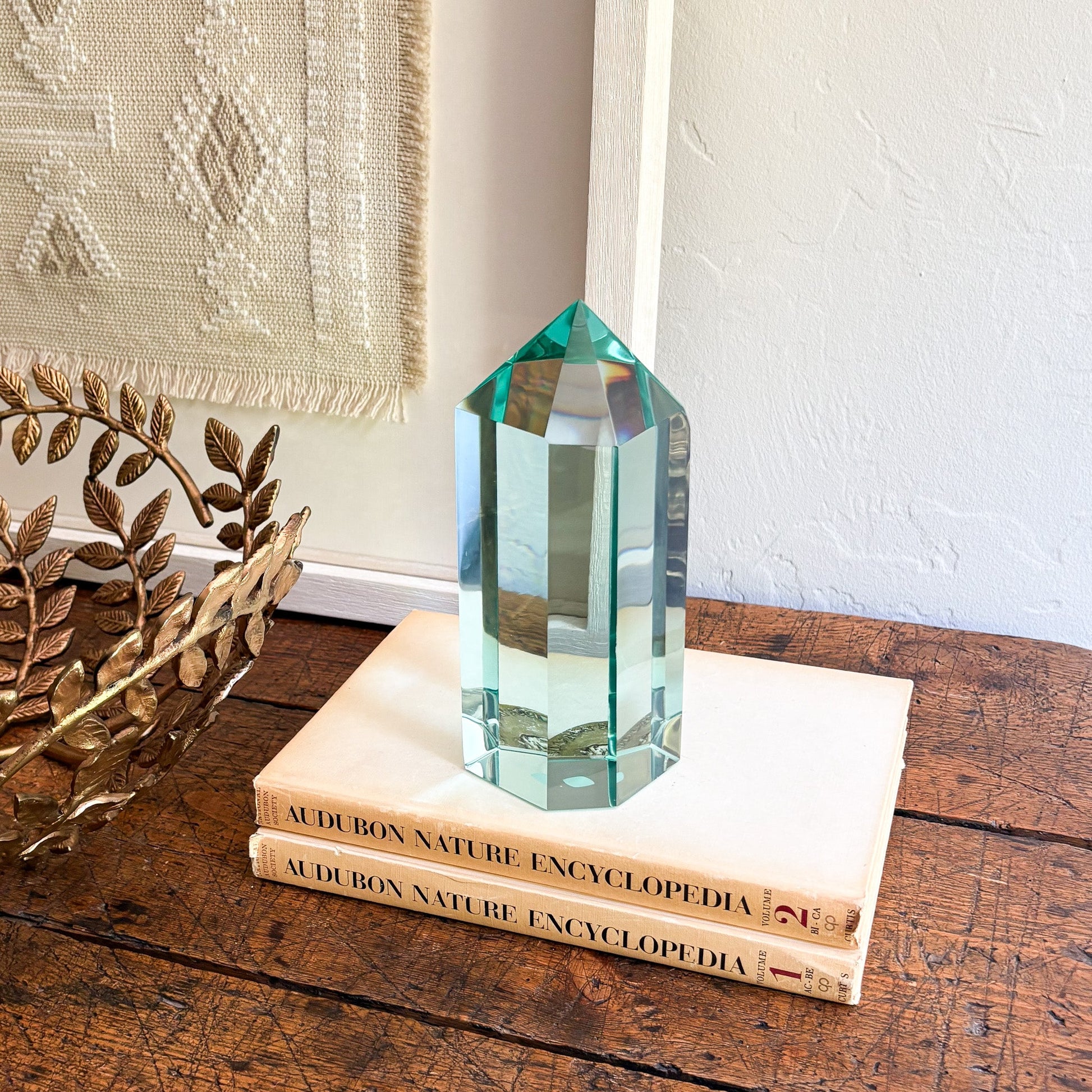 green glass decorative object