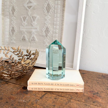 green glass decorative object