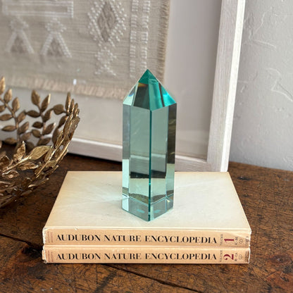 green glass statue