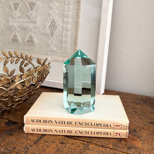 green glass home accents, neutral home decor