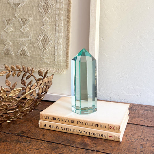 blue green glass point