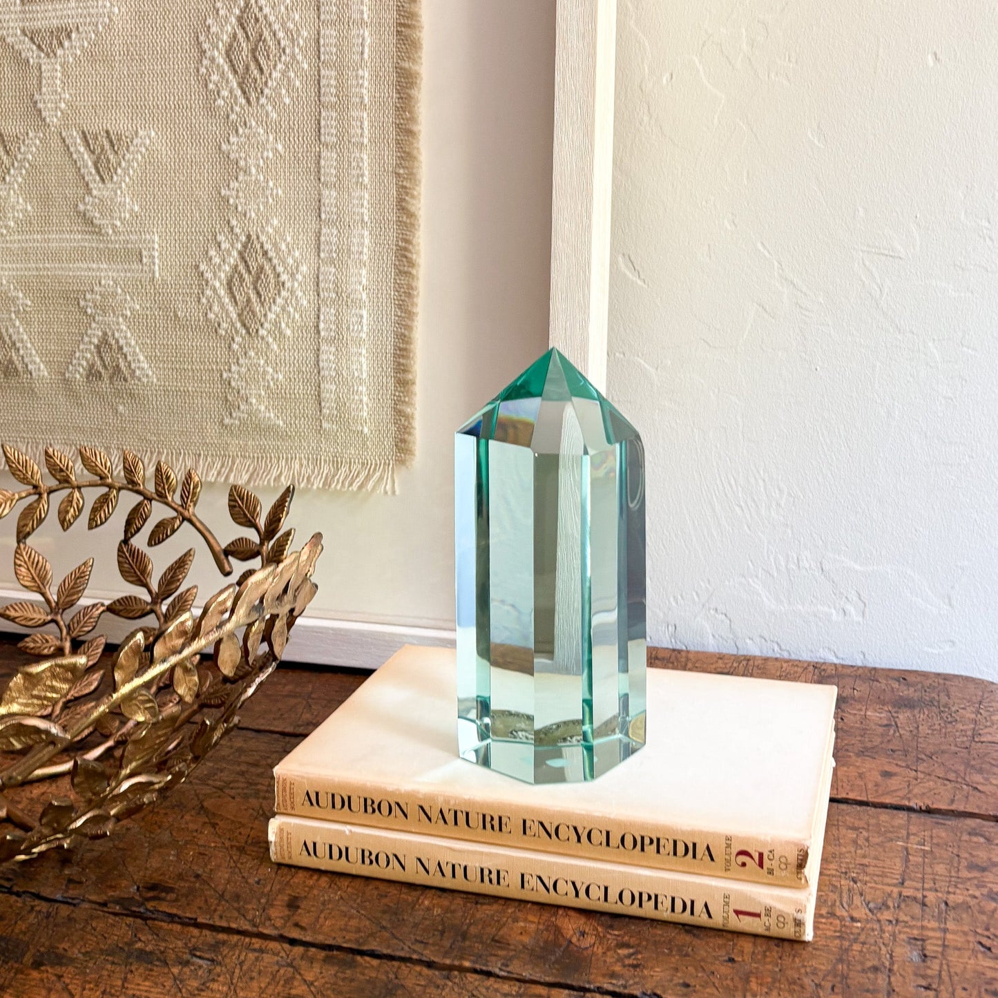 blue green glass prism