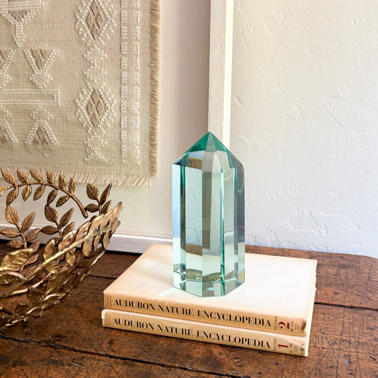 blue green glass prism