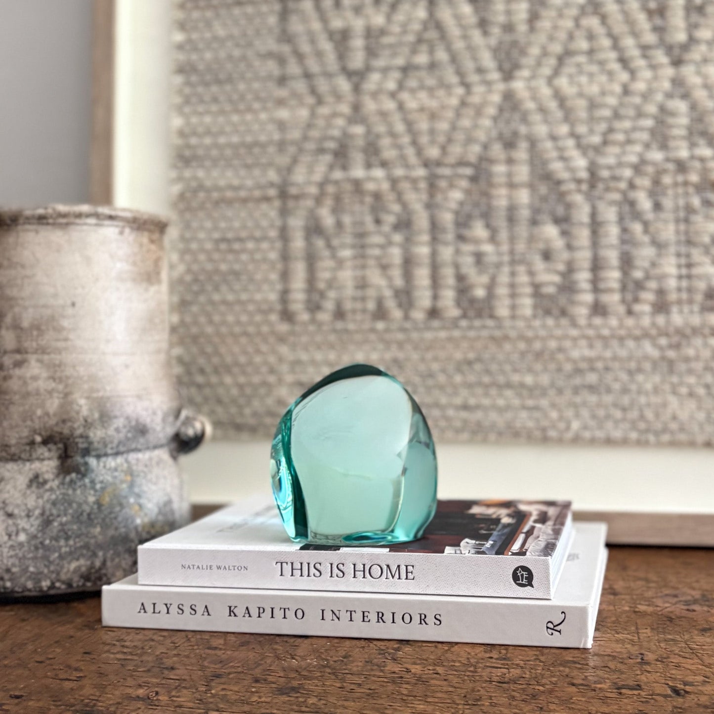 modern green glass home accents