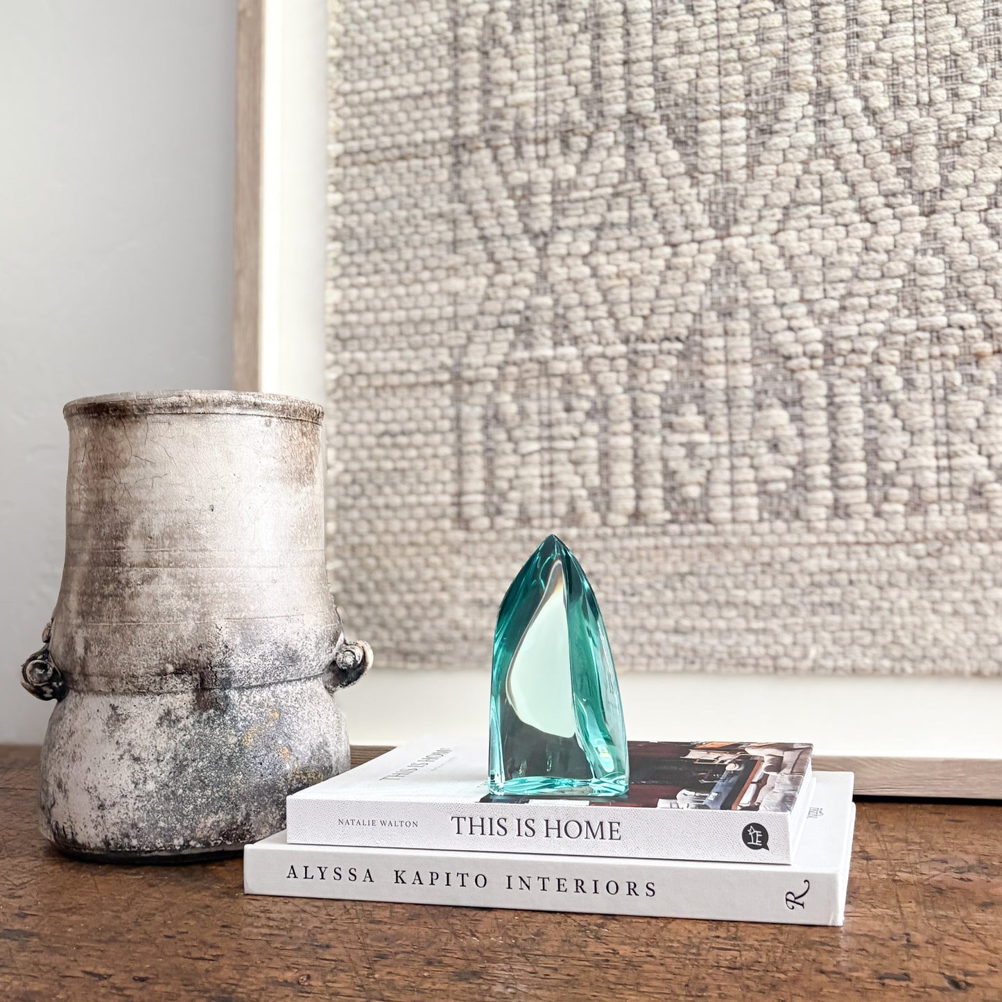 green glass decorative accent