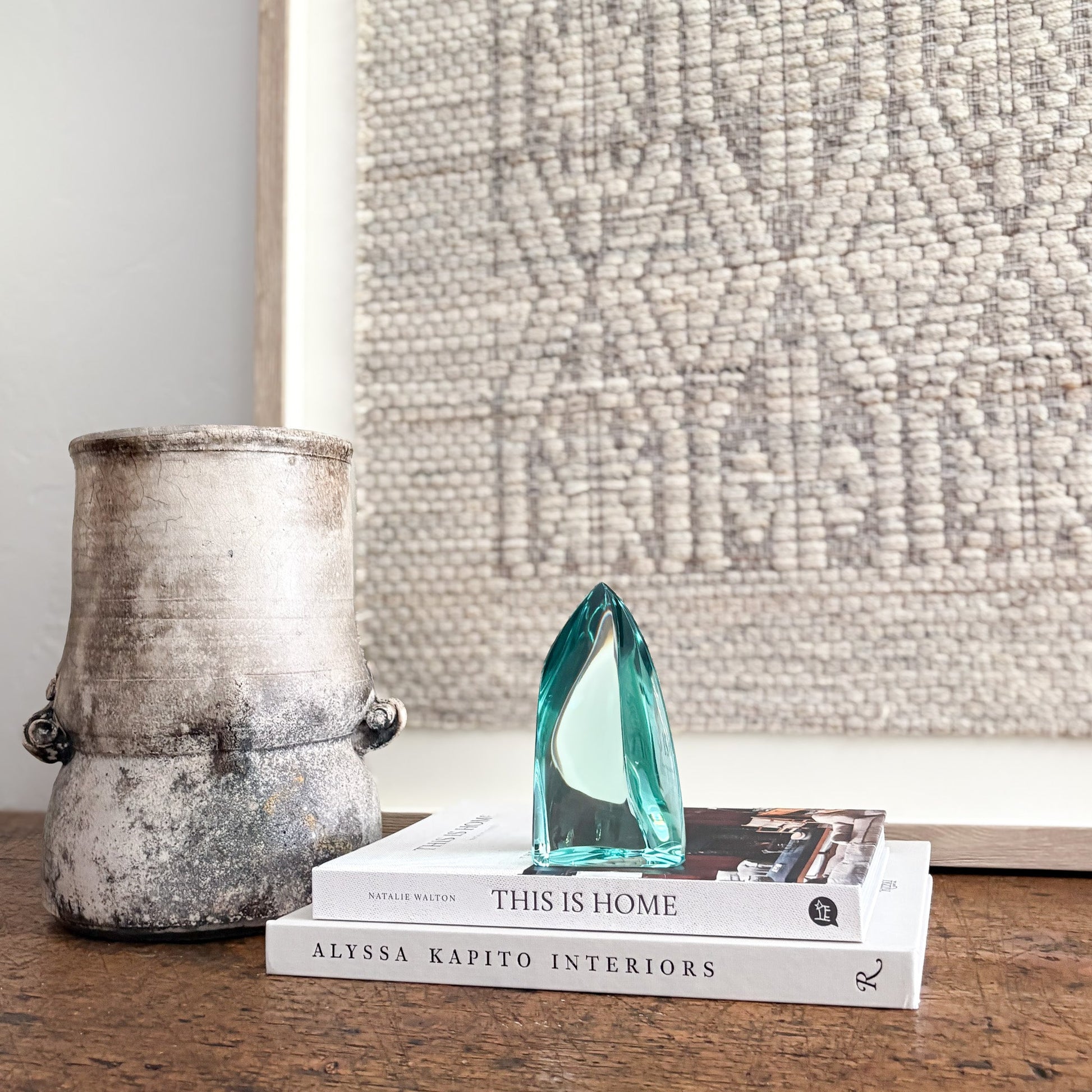 green glass decorative accent