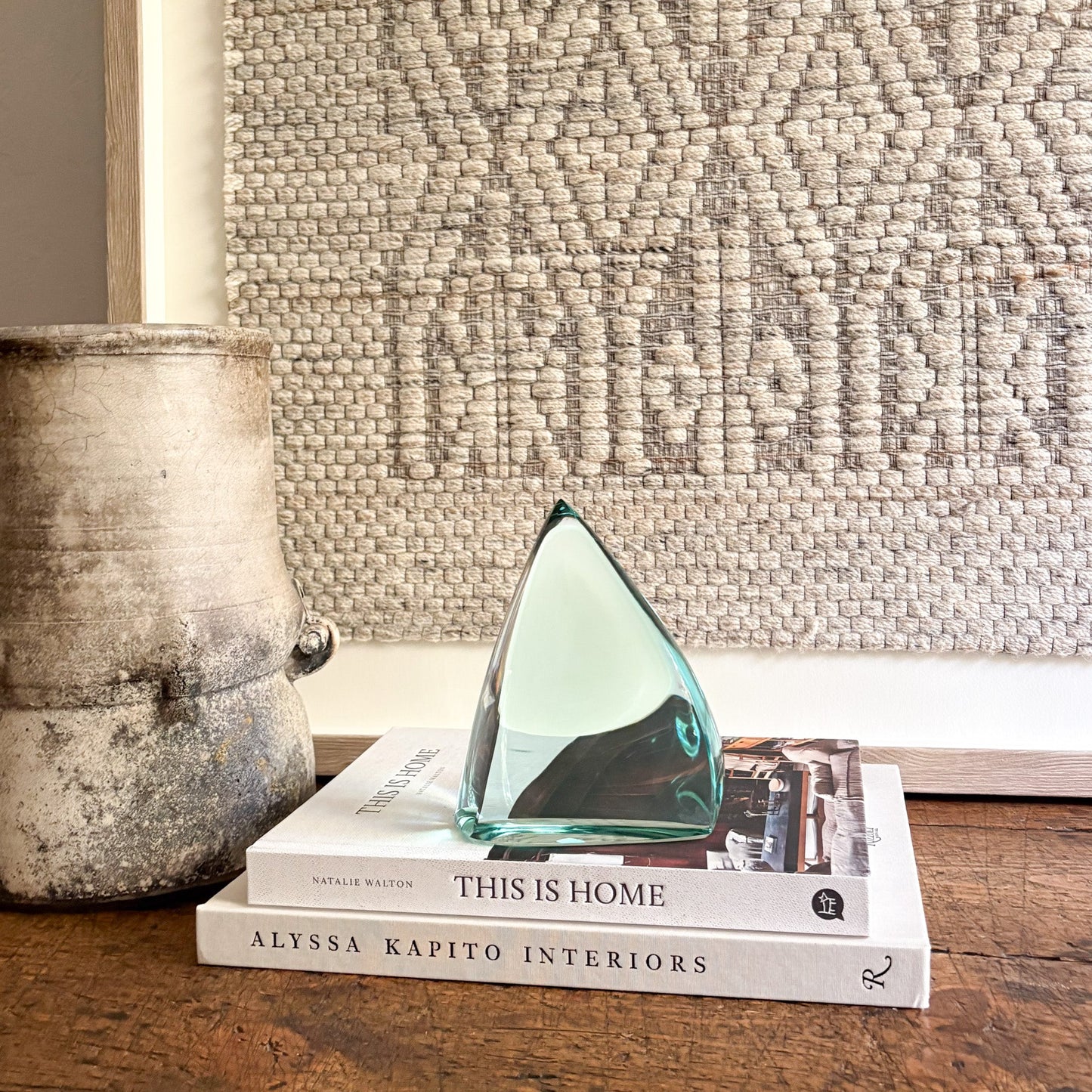 green glass decorative object