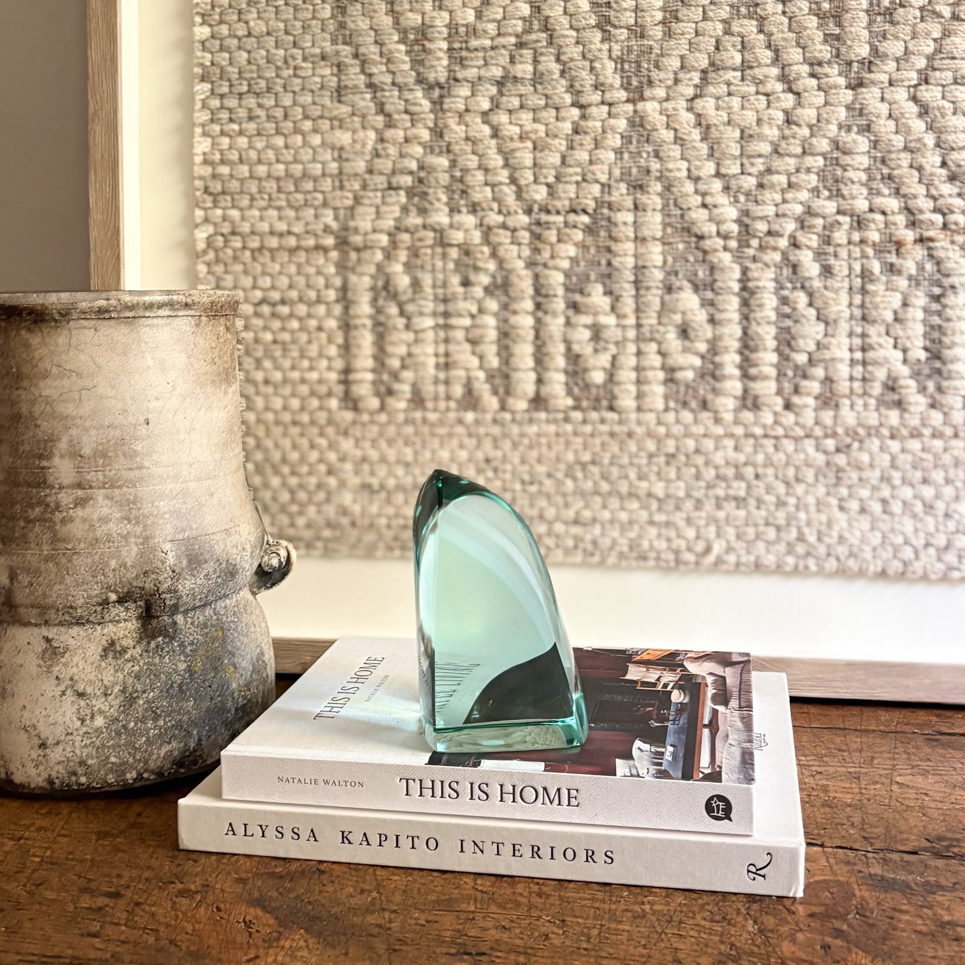 green glass decorative object