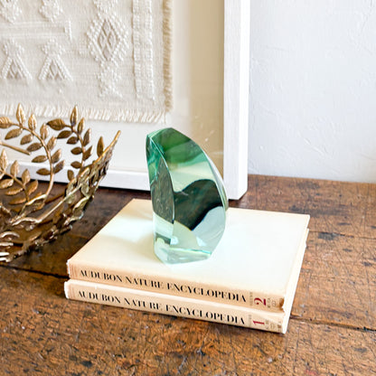 green glass statue