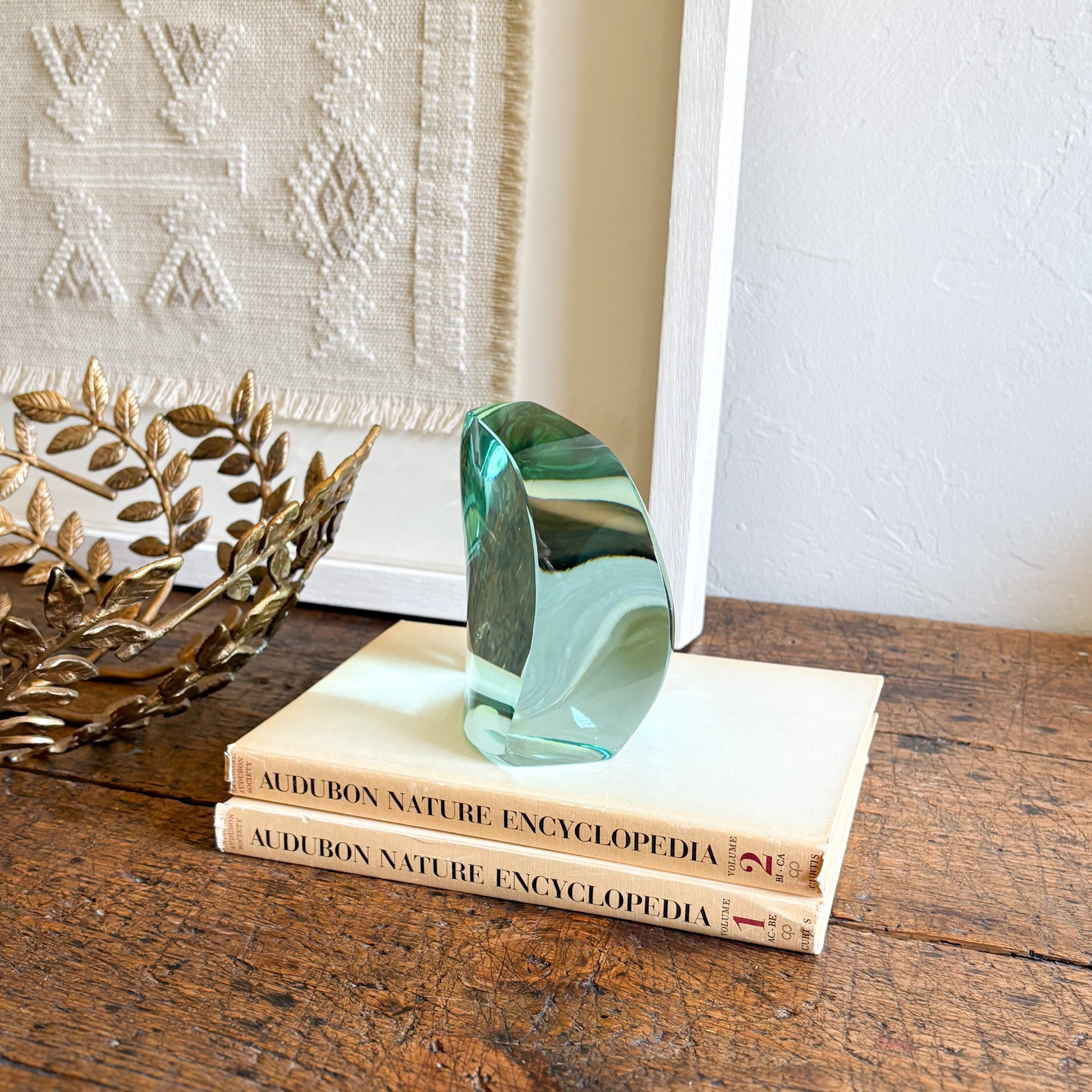 green glass statue