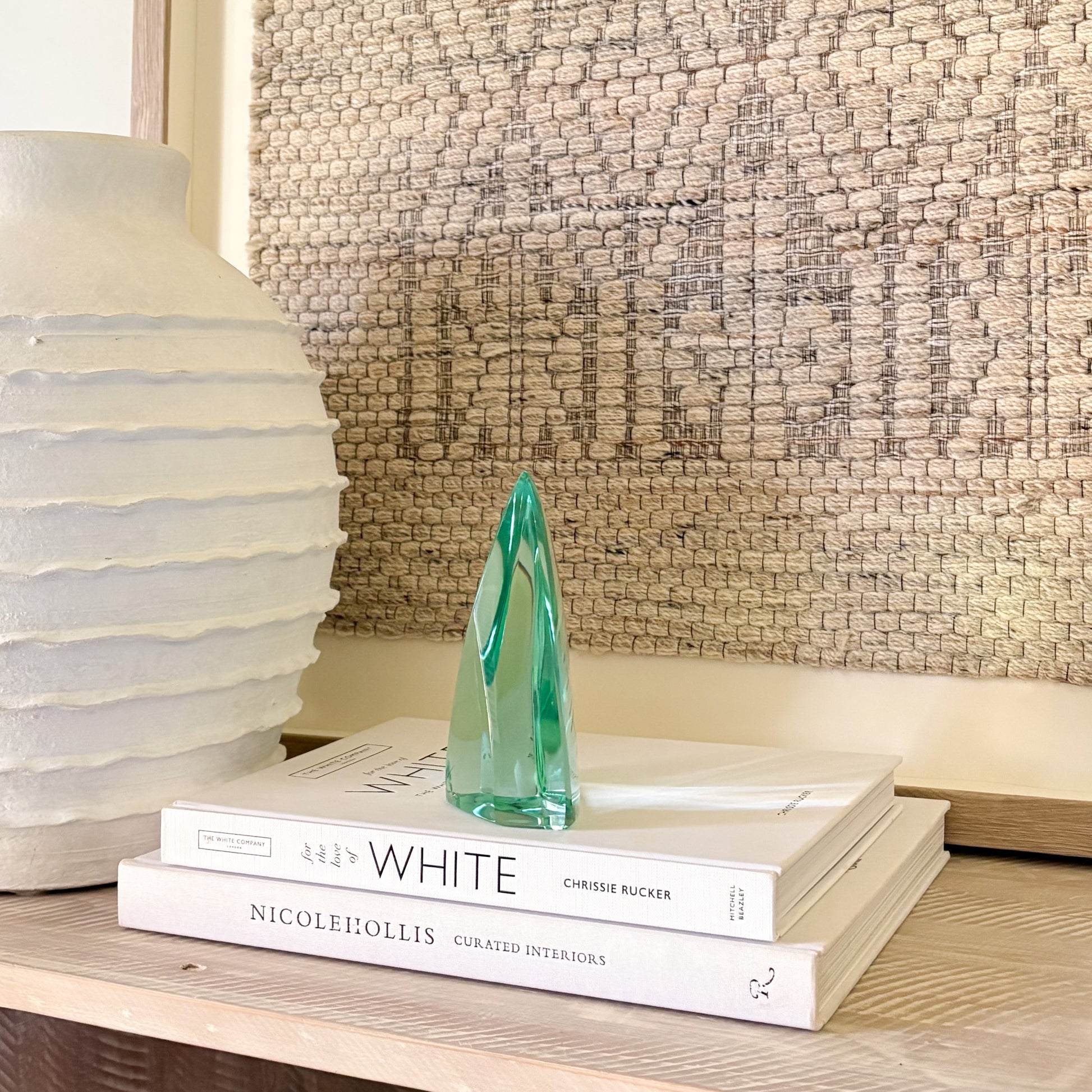 Contemporary green glass art object