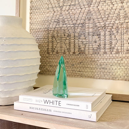 Contemporary green glass art object