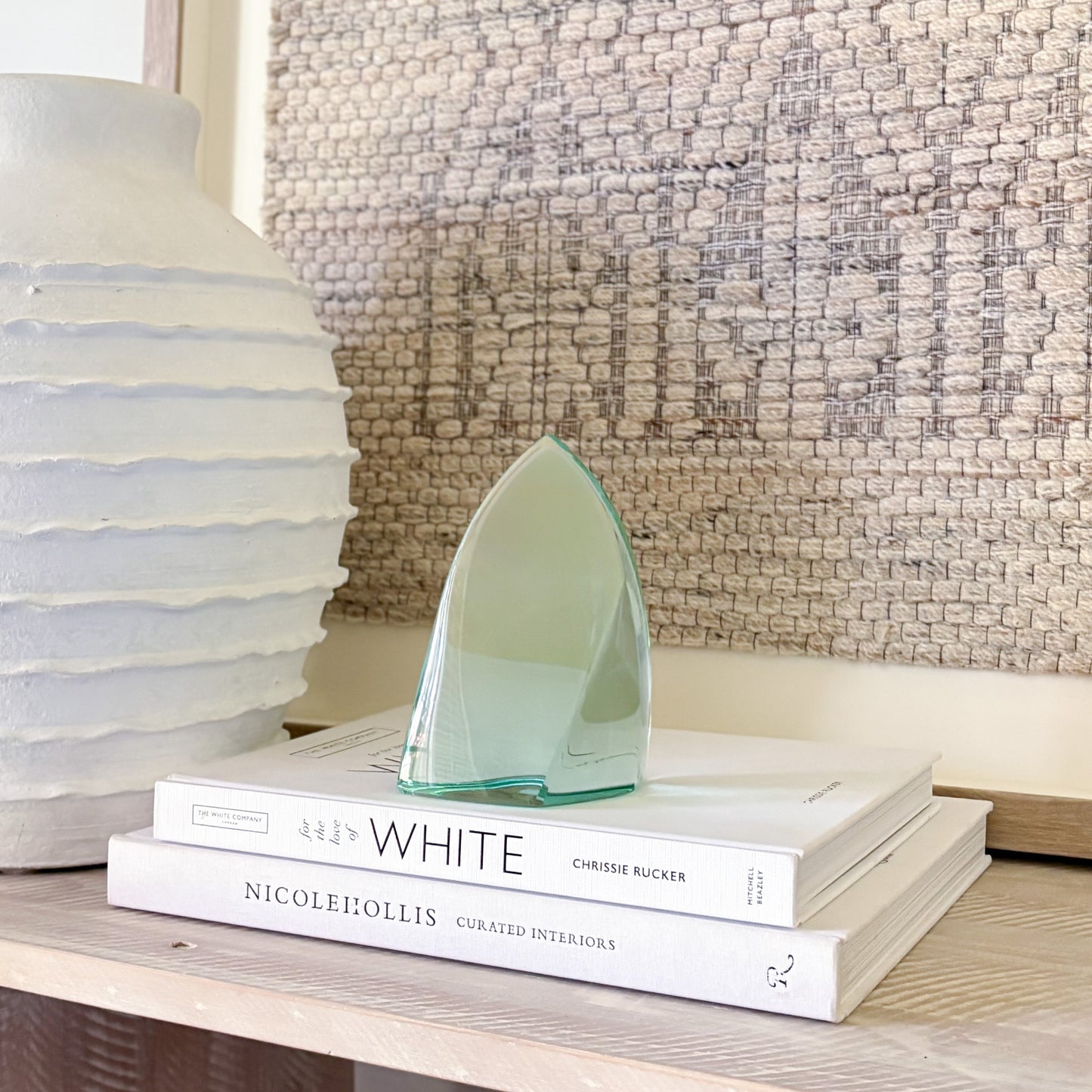 Contemporary green glass art object