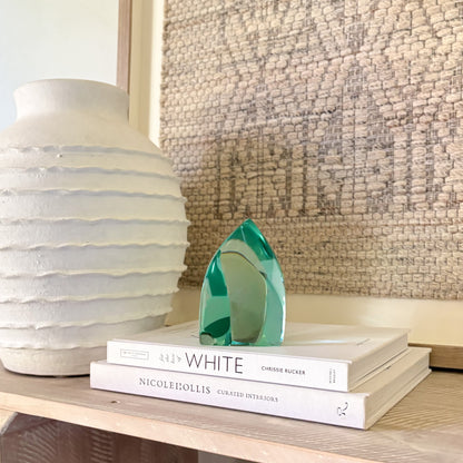 minimalist green glass decor