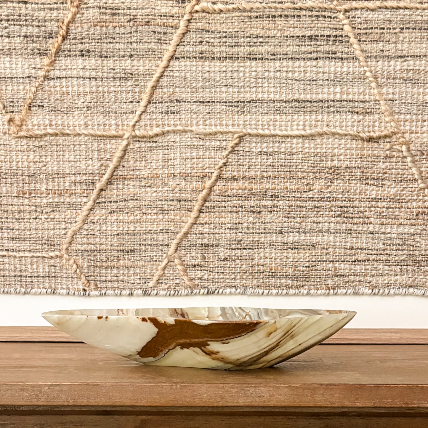 Luxury green onyx centerpiece bowl carved from authentic natural stone