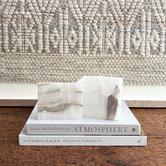 decorative grey and white onyx lidded box