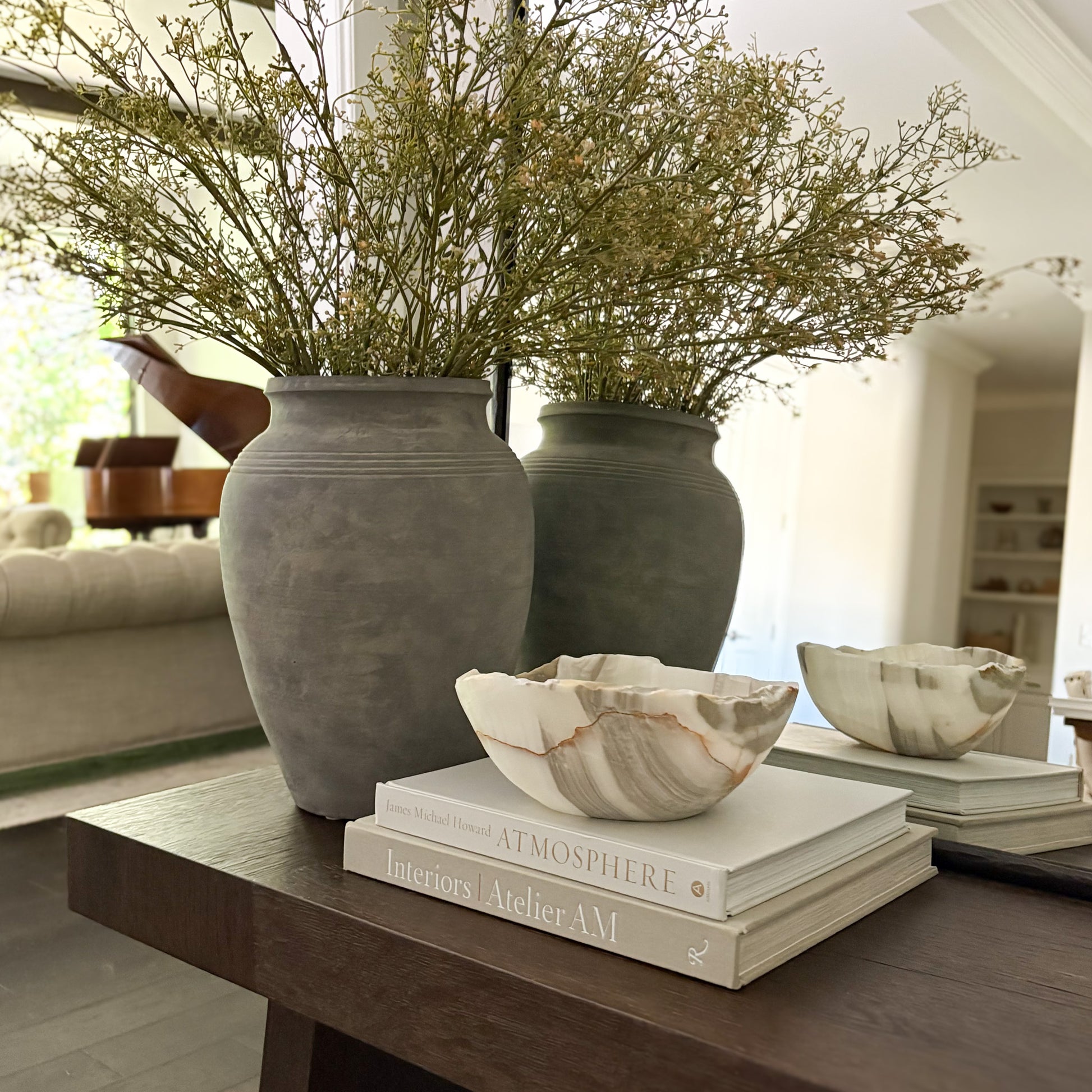 grey and white onyx accent bowl
