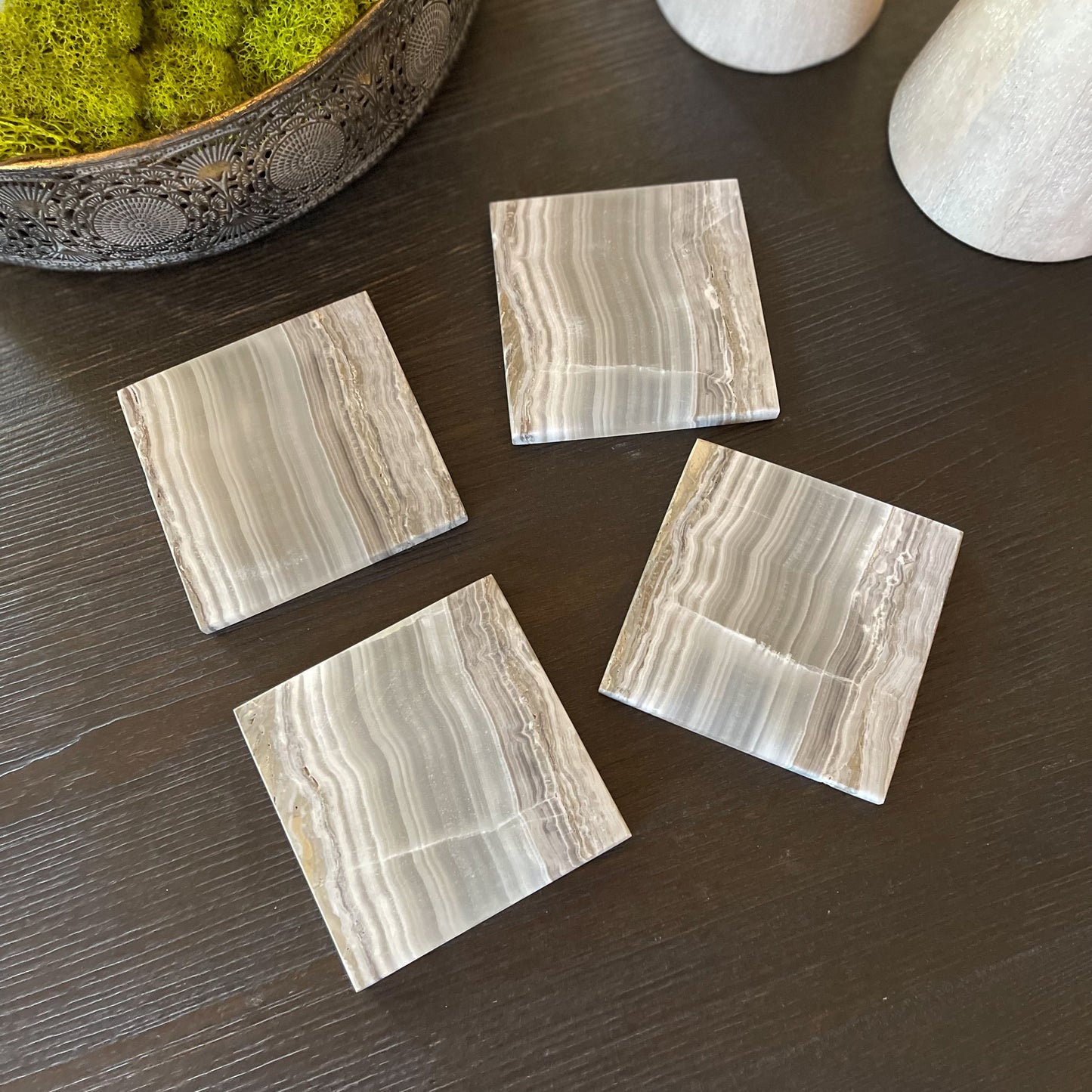 Grey Onyx Coaster Set