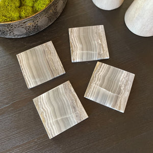 Open image in slideshow, Grey Onyx Coaster Set
