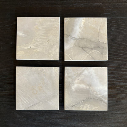 Neutral Home accents, natural onyx stone wine coasters